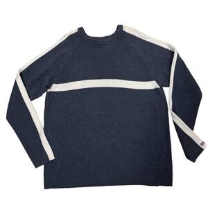 Ralph Lauren Sweater Gray Cream Stripe Crewneck Mens XL